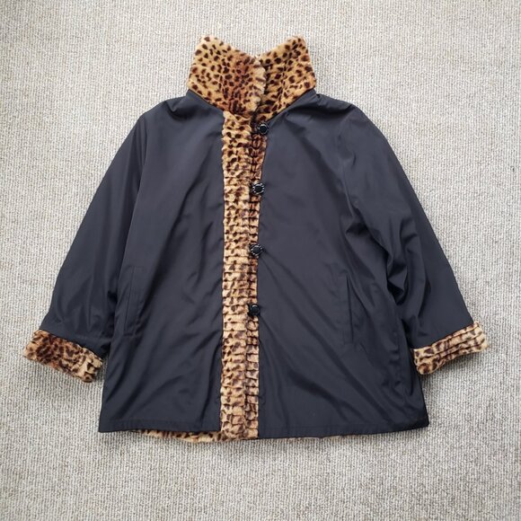 Marvin Richards Jackets & Blazers - VINTAGE Marvin Richards Reversible Faux Fur Hooded Coat 1X
